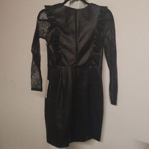 ZARA Leather and mesh design dress